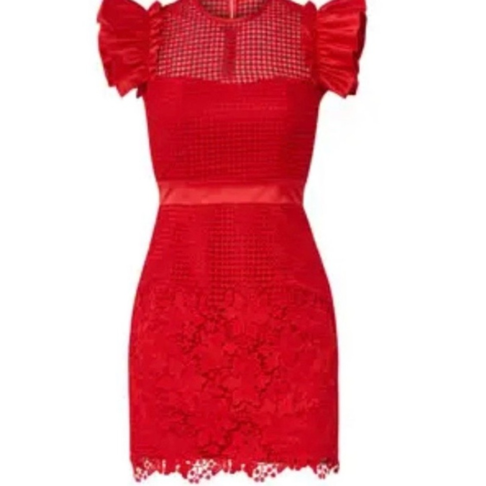 United Wood Red Lace Dress